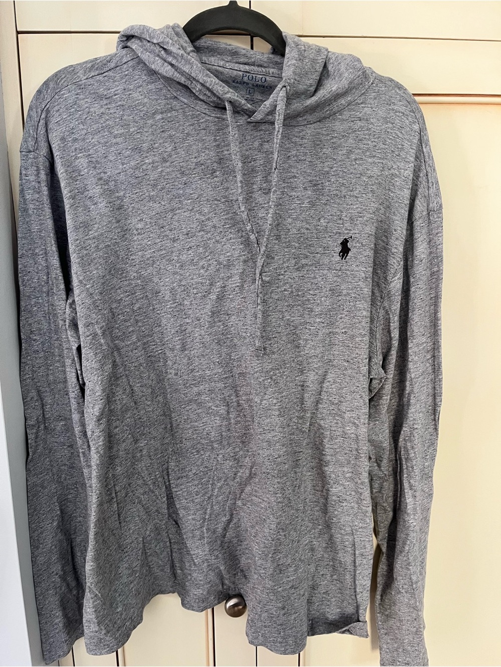 Polo by Ralph Lauren Men's Heather Gray Hooded Long-Sleeve Shirt